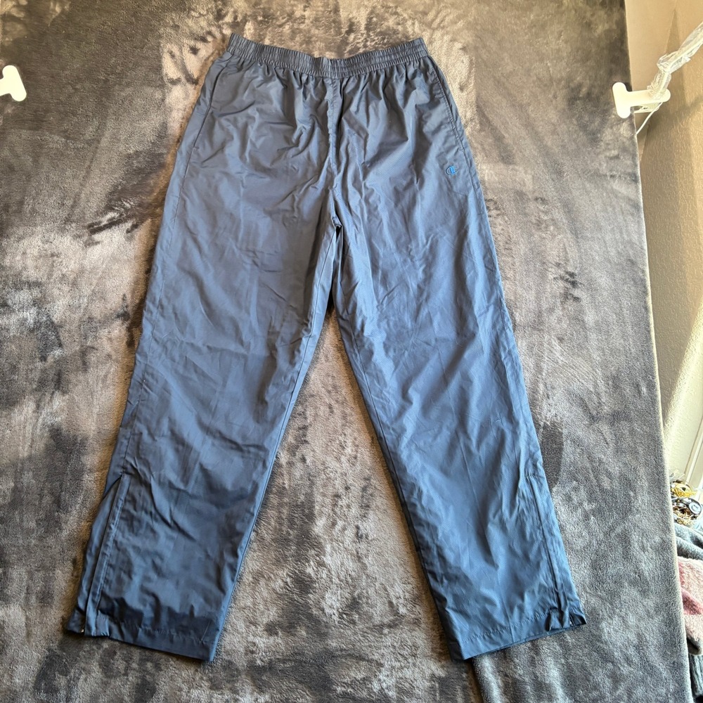 Champion Mens Track Pants Lrg Navy Ripstop Zipper Ankle Hem Windbreaker Gorpcore - Picture 3 of 11